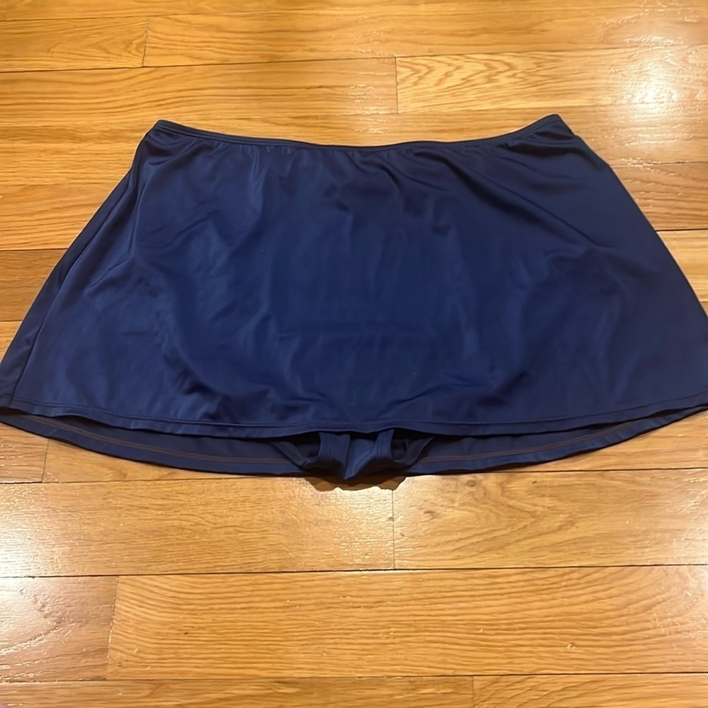 Jantzen classics navy blue swim skirt bottom size 16 .